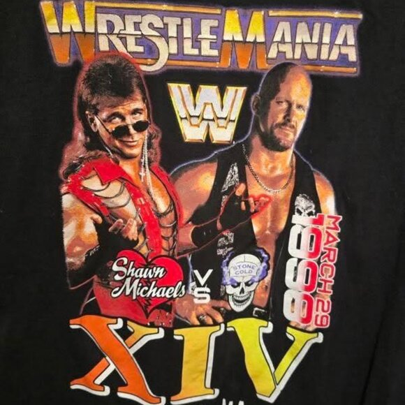 Wrestlemania 1998 shirt Shawn michaels vs Stone Cold Womens M - Picture 1 of 2